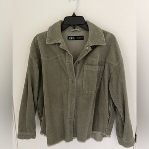 Zara corduroy green shacket - size small
